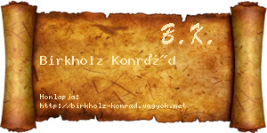 Birkholz Konrád névjegykártya